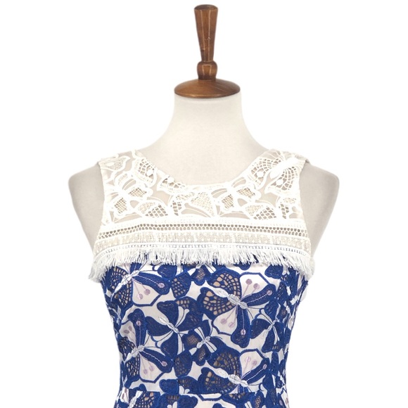 Badgley Mischka Eislyn Butterfly Embroidered Dress - Picture 4 of 10